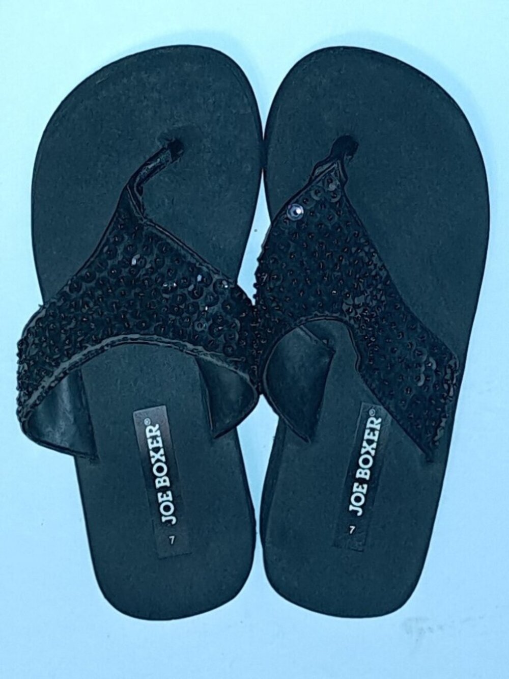 JOE BOXER Sequin Flip Flop Sandal Lightweight Soft Cushioned Footbed